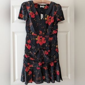 Milly dress Pam bodycon dark moody floral wiggle 8 NWT sexy